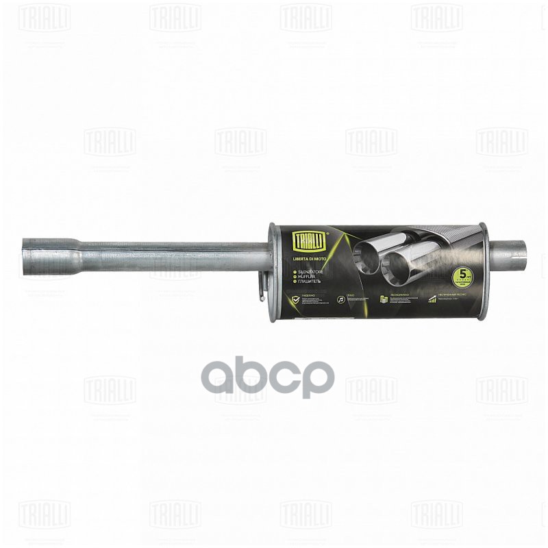 Глушитель для а/м ГАЗ 3302 (дв. 402) доп. (резонатор) длинный (алюм. сталь) TRIALLI EAM 0309 Trialli арт. EAM0309