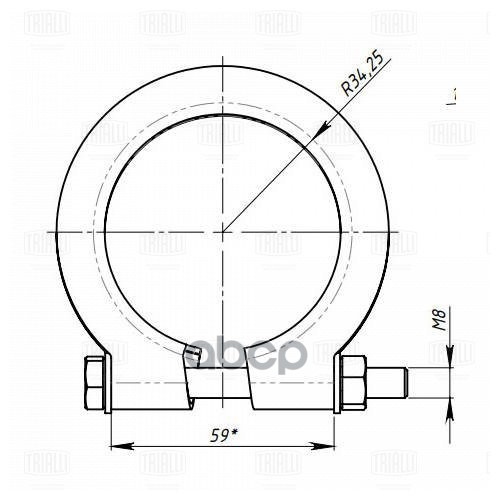 Хомут глушителя кольцевой 68мм. TRIALLI ECLP 68 Trialli арт. ECLP 68