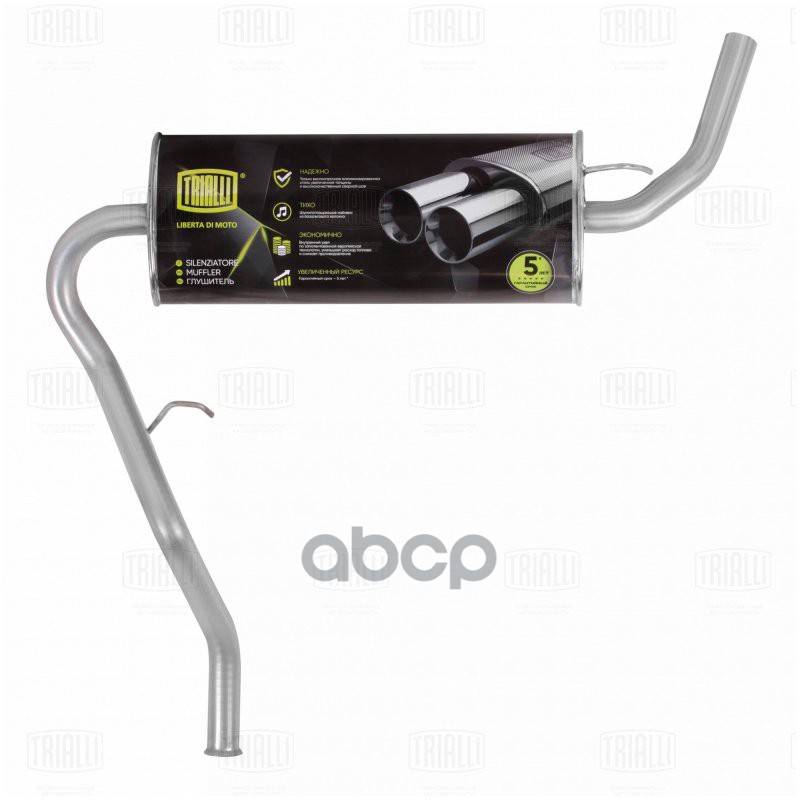 Глушитель для а/м Лада 2123 осн. с/о (до 2003 г.) «с гусаком« (алюм. сталь) TRIALLI EMM 0116 Trialli арт. EMM 0116