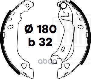 Колодки торм. Fiat Punto (93-) барабан. 180x32 т/с Bendix (GF 4469) Trialli арт. GF4469