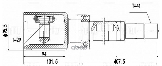 ШРУС Ford Transit (13-) 2.2TDCi VMT6 (внутр. перед. прав.) (GO 1040) Trialli арт. GO1040