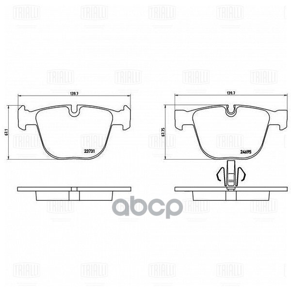 Колодки торм. BMW 5 GT (F07) (09-)/7 (F01) (08-) диск. зад. (PF 4011) Trialli арт. PF4011