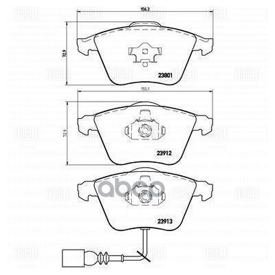 Колодки торм. VW Passat (05-)/Skoda Superb (08-) диск. перед. (в компл. с датчиком) (PF 4379) Trialli арт. PF4379