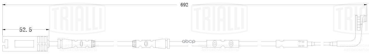 Датчик износа колодок BMW 1 (E81) (04-) перед. L=692 (PFS 0053) Trialli арт. PFS0053