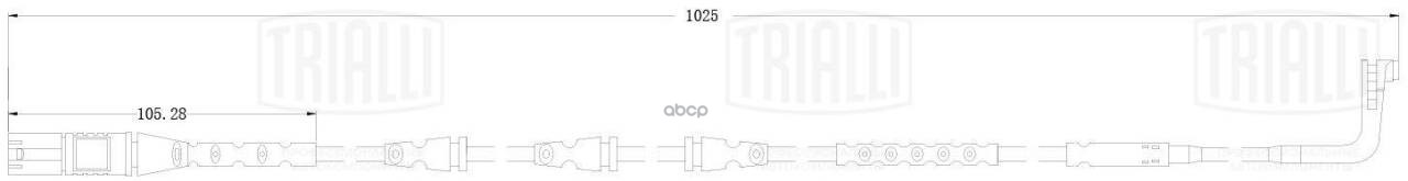 Датчик износа колодок BMW X5 M (E70) (09-)/X6 M (E71) (09-) перед. L=1025 (PFS 0063) Trialli арт. PFS0063
