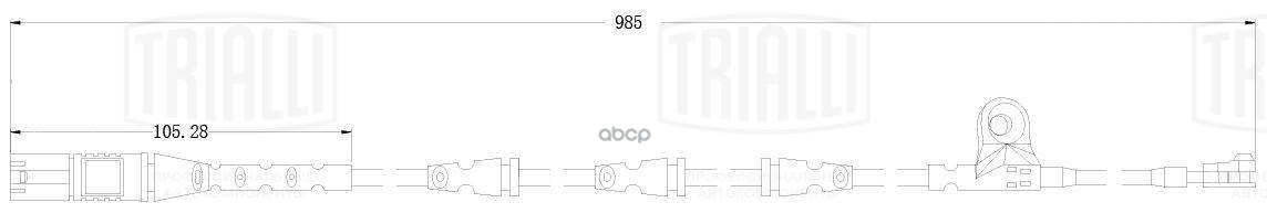 Датчик износа колодок BMW X5 (E70) (07-) перед. L=985 (PFS 0070) Trialli арт. PFS0070