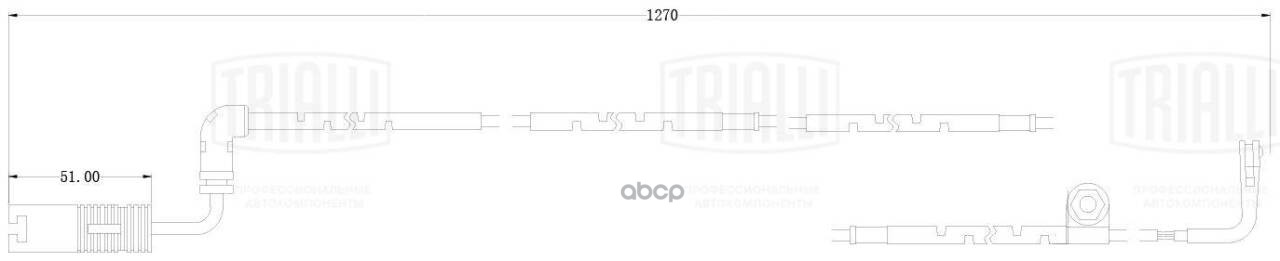 Датчик износа колодок Land Rover Range Rover III (02-) зад. L=1270 (PFS 0080) Trialli арт. PFS0080