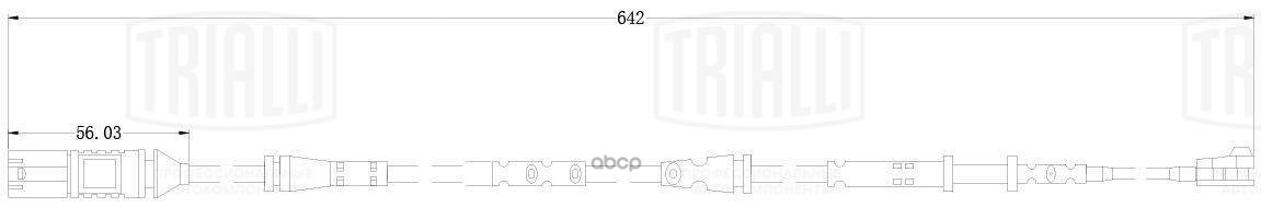Датчик износа колодок для а/м BMW X1 (F48) (14-) зад. L=642 (PFS 0162) Trialli арт. pfs-0162