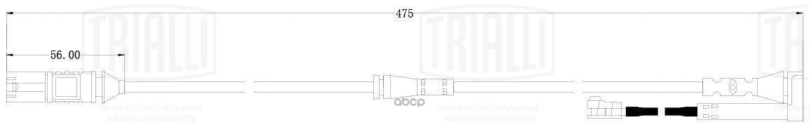 Датчик износа колодок BMW X1 (F48) (14-) перед. L=475/255 (PFS 0202) Trialli арт. PFS0202