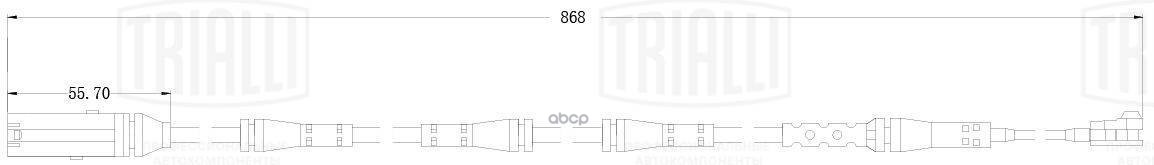 Датчик износа колодок BMW 5 (G30) (16-) зад. L=868 (PFS 0209) Trialli арт. PFS0209