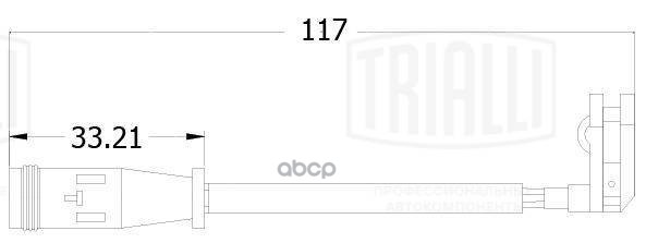 Датчик износа колодок Mercedes Sprinter (W906) (06-) 3-5t перед. L=117 (PFS 1504) Trialli арт. PFS1504