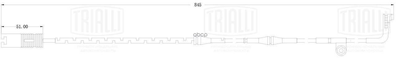 Датчик износа колодок BMW 7 (E65) (01-) зад. L=845 (PFS 4008) Trialli арт. PFS4008