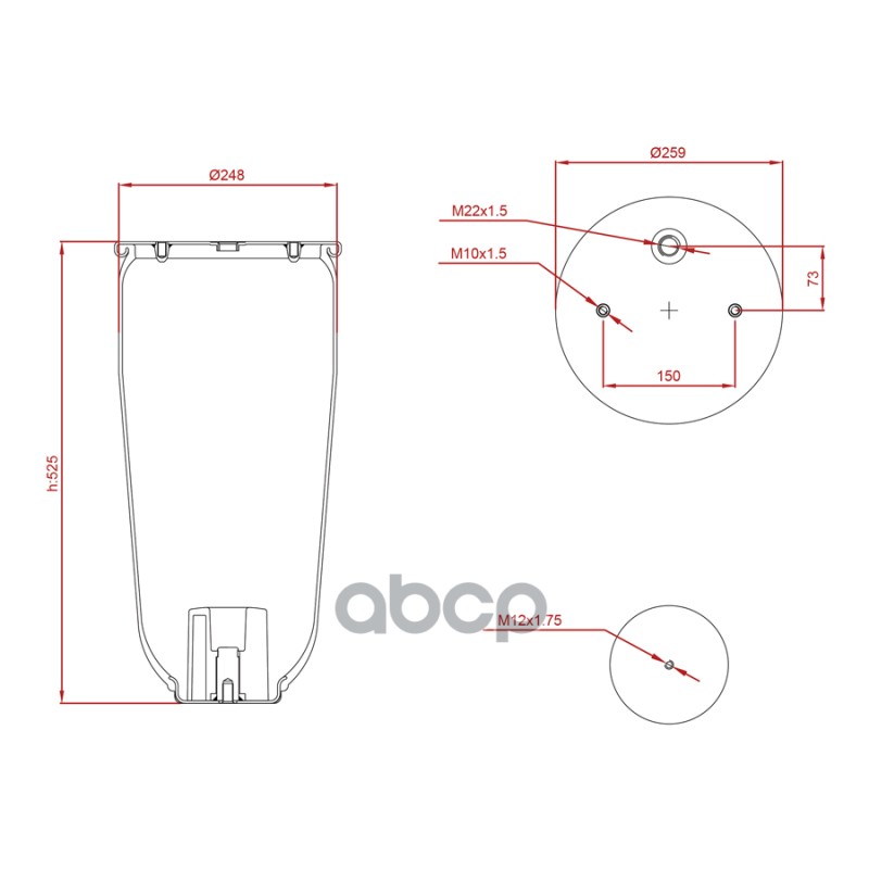 Подушка Воздушная Без Стакана [ 4158 N P02 ] Truck Expert арт. ED14158