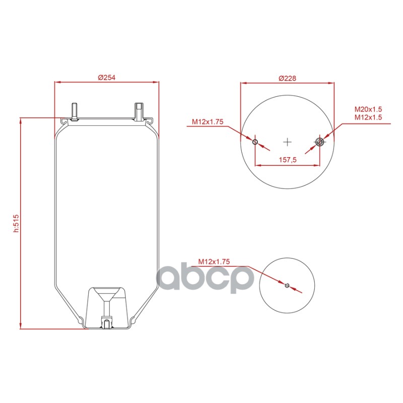 Подушка Воздушная Без Стакана [ 4159 N P05 ] Truck Expert арт. ED14159