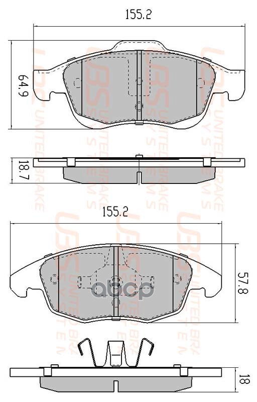 Тормозные Колодки Для Citroen C4/C4 Ii  06-/09-/11-/Ds4 12-/Berlingo 08-/Peugeot Partner 08-/13- Пер UBS арт. b1107125