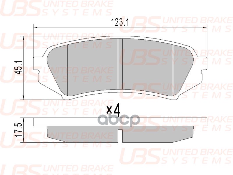 Колодки Тормозные Для Lexus Lx 98-/08-  Lexus Rx 03-/08-  Toyota Land Cruiser 100 98-/08- Задние  В UBS арт. b1110014