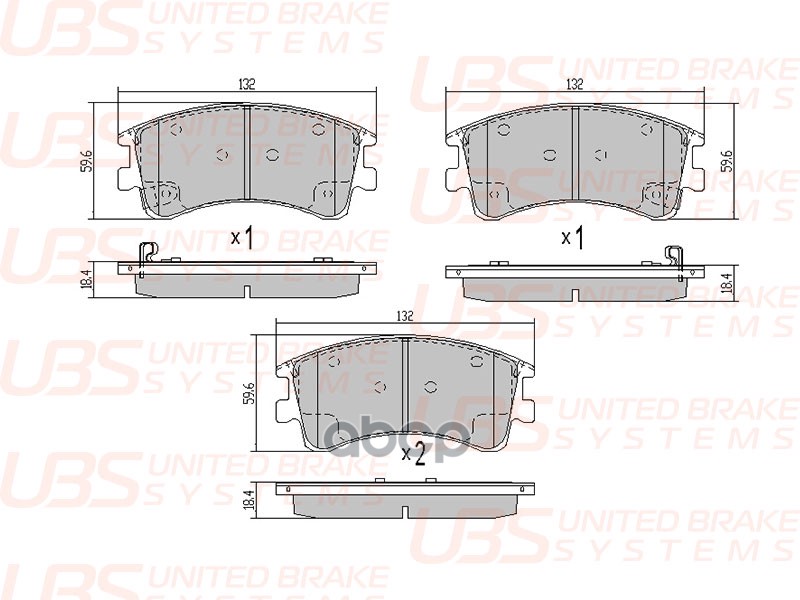 Тормозные Колодки Mazda 6 2.0-2.3 02-07 Перед UBS арт. b1112011