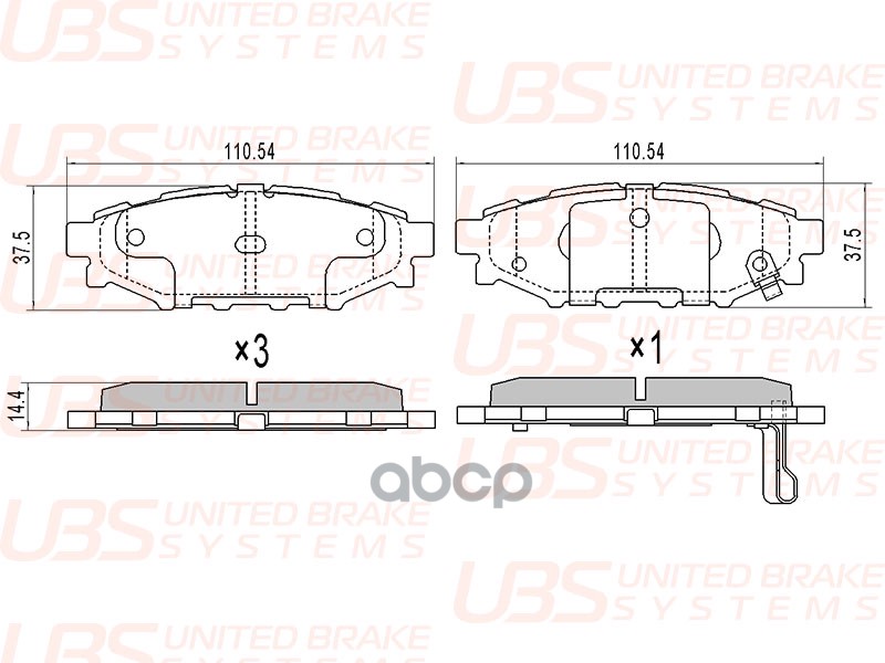 Премиум Колодки Тормозные Для Subaru Legacy Bl5 Bp5 Задние  В Комплекте Со Смазкой (5Гр.) UBS арт. bp1116002