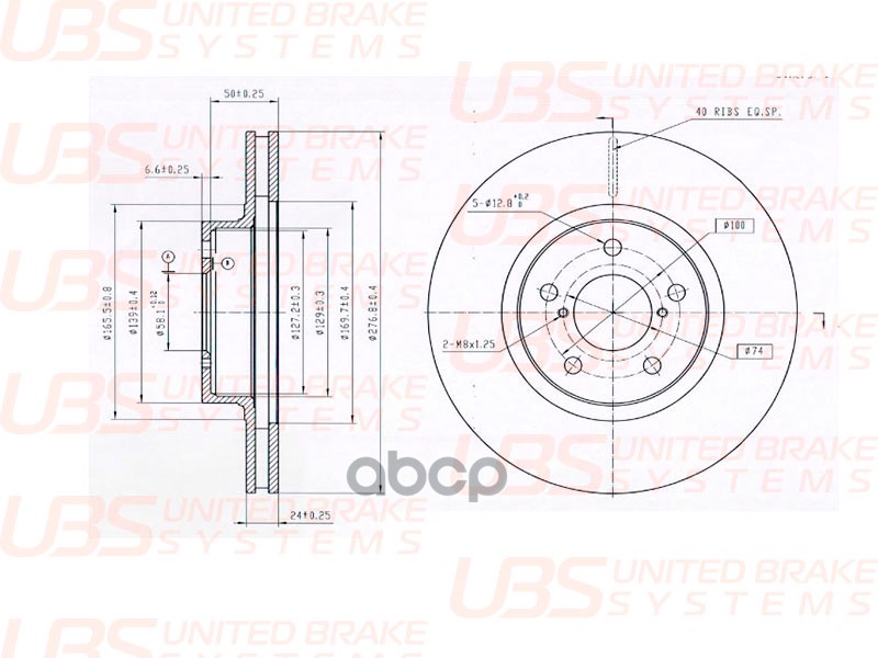 Премиум Тормозной Диск Для Subaru Forester 97-/Impreza 94-/Legacy 03- Передний Вент.  1Шт. UBS арт. bp2116002