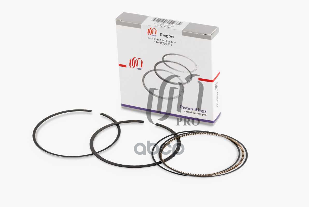 Кольца поршневые 0.25 Hyundai/Kia G4KD d86.0+0.25 1.2-1.2-2.0 на 1 цил. UM United Motors арт. 17PR0799025