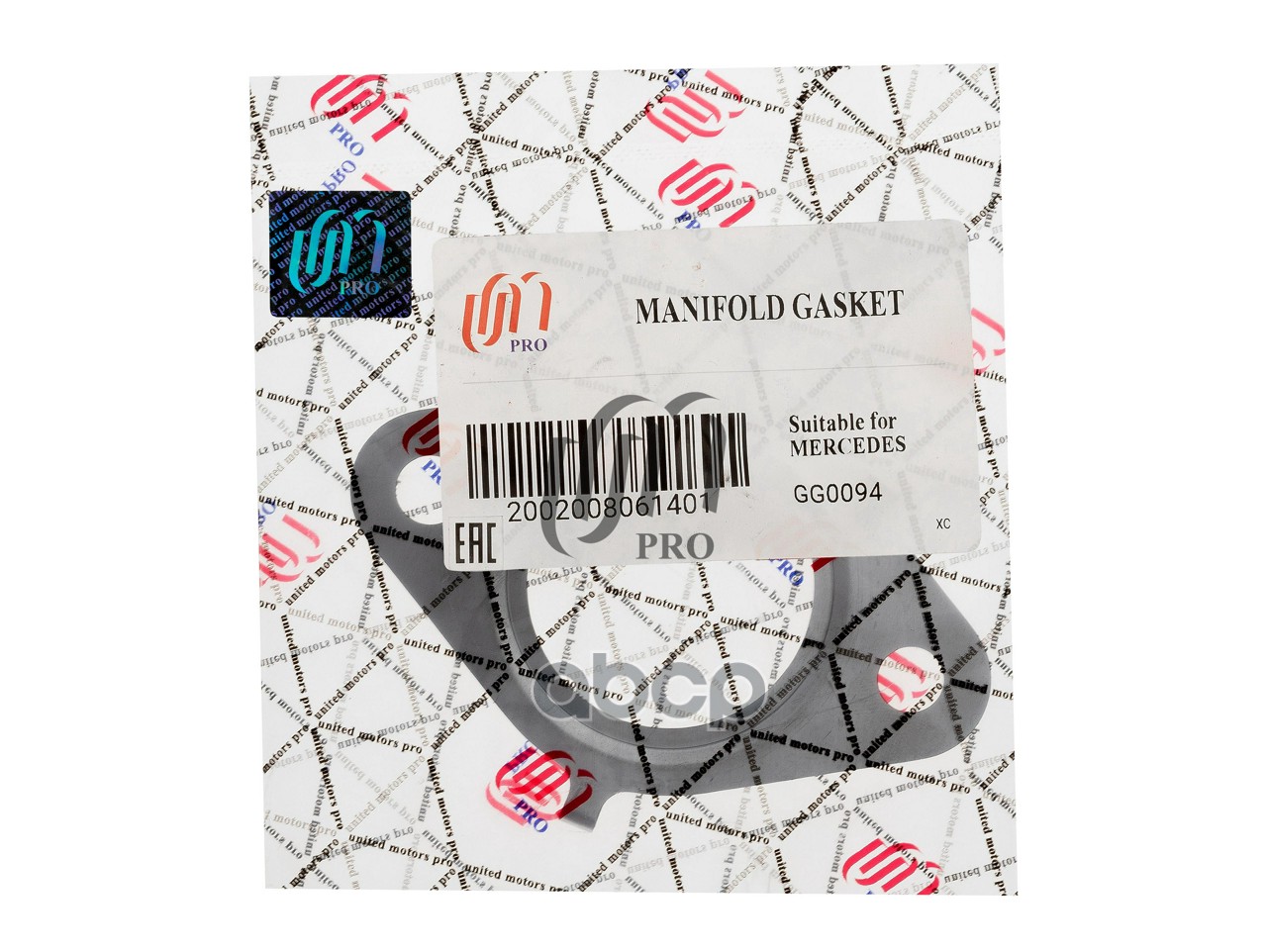 Прокладка выпускного коллектора MB OM541/542 на 1 цил. (541 142 0280) UM United Motors арт. GG0094