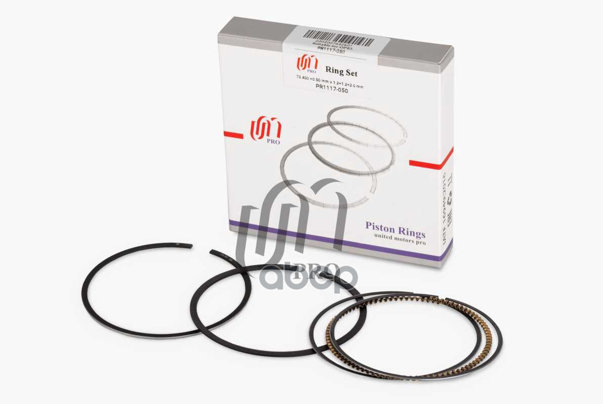 Кольца поршневые 0.50 Opel Z10XEP/Z12XEP/Z14XEP d73.4+0.50 1.2-1.2-2.0 на 1 цил. UM United Motors арт. PR1117050