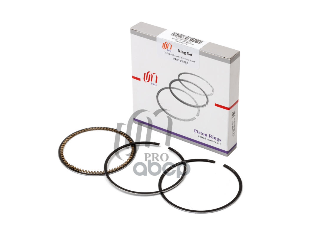 Кольца поршневые 0.50 Mitsubishi 4G18-II, d76.0+0.50 1.2-1.2-2.5 на 1 цил. UM United Motors арт. PR1185050
