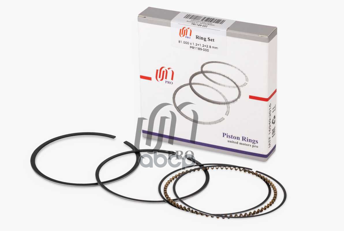 Кольца поршневые STD Mitsubishi 4G93 (GDI), d81.0 1.2-1.2-2.8 на 1 цил. UM United Motors арт. PR1189000