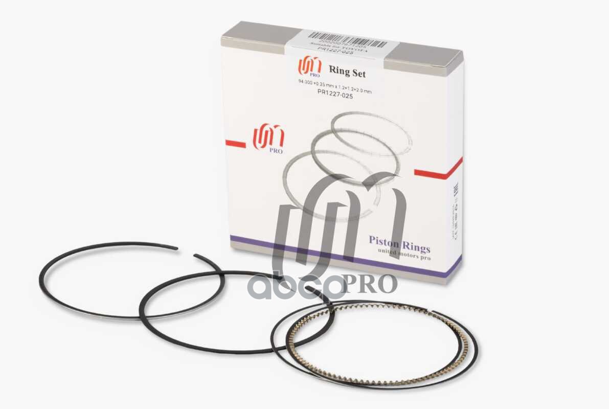 Кольца поршневые 0.25 Toyota 2GR-FE d94.0+0.25 1.2-1.2-2.0 на 1 цил. UM United Motors арт. PR1227025