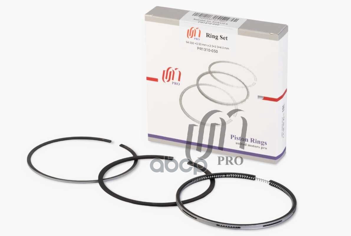 Кольца поршневые 0.50 Toyota 1HZ d94.0+0.5 2.0-2.0-4.0 на 1 цил. UM United Motors арт. PR1310050