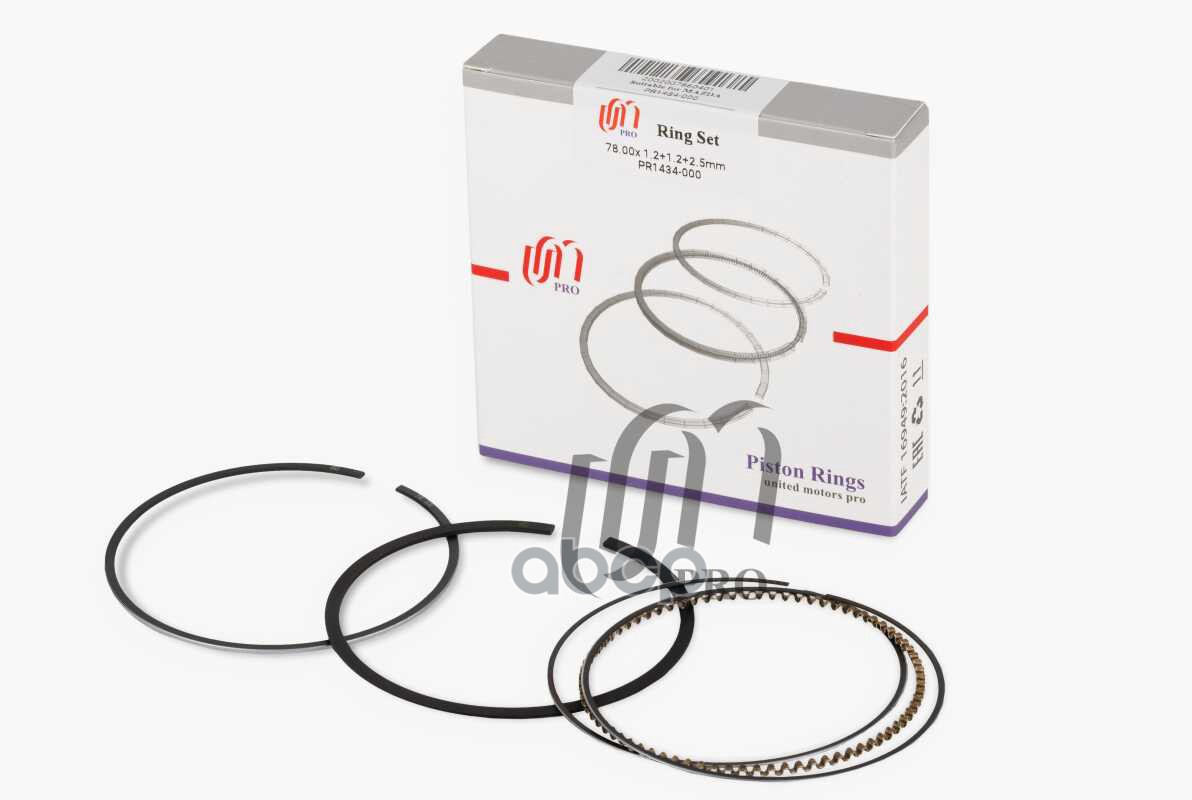 Кольца поршневые STD Mazda ZY-VE d78.0 STD (1.2-1.2-2.5) (ZYY1-11-SC0 / ZYY2-11-SC0) на 1 цил. UM United Motors арт. PR1434000