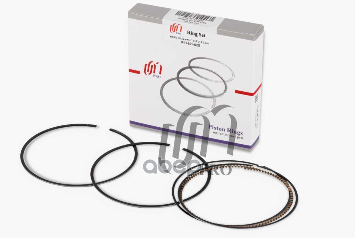 Кольца поршневые 0.25 Toyota 2AZ-FE d88.5+0.25 1.0-1.0-2.0 на 1 цил. UM United Motors арт. PR1451025