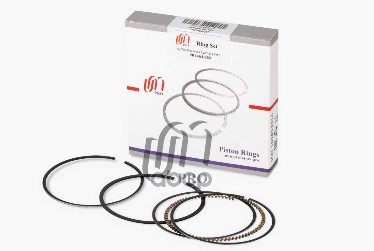 Кольца поршневые 0.50 Kia 1.1 d67.0+0,50 1.2-1.2-2.0 (23040-02950) на 1 цил. UM United Motors арт. PR1464050
