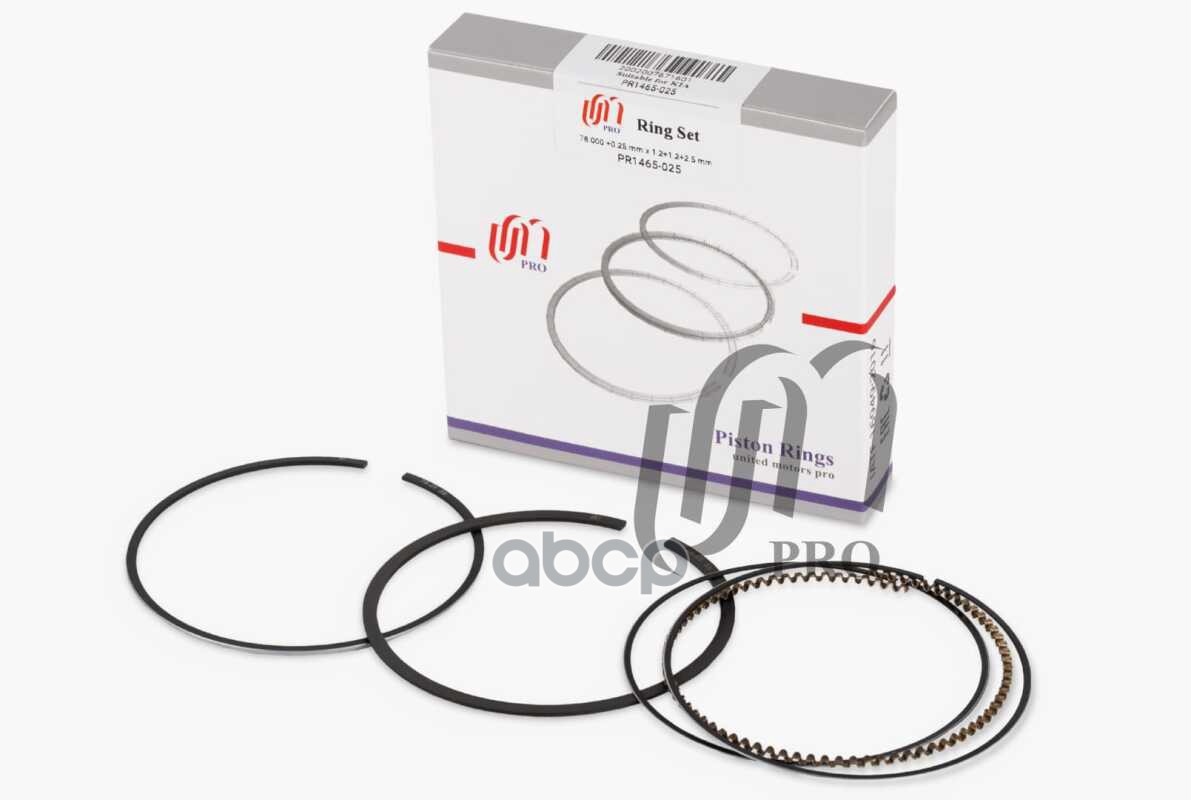 Кольца поршневые 0.25 Kia Spectra 1.6 (GA6D) (0K3Y3-11-SD0) d=78.0+0.25 1.2-1.2-2.5.на 1 цил. UM United Motors арт. PR1465025