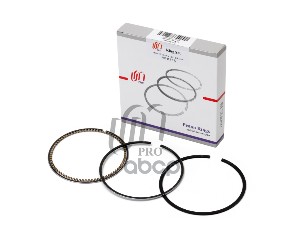 Кольца поршневые 0.50 Kia Spectra 1.6 (GA6D) (0K3Y3-11-SDX) d=78.0+0.5 1.2-1.2-2.5.на 1 цил. UM United Motors арт. PR1465050