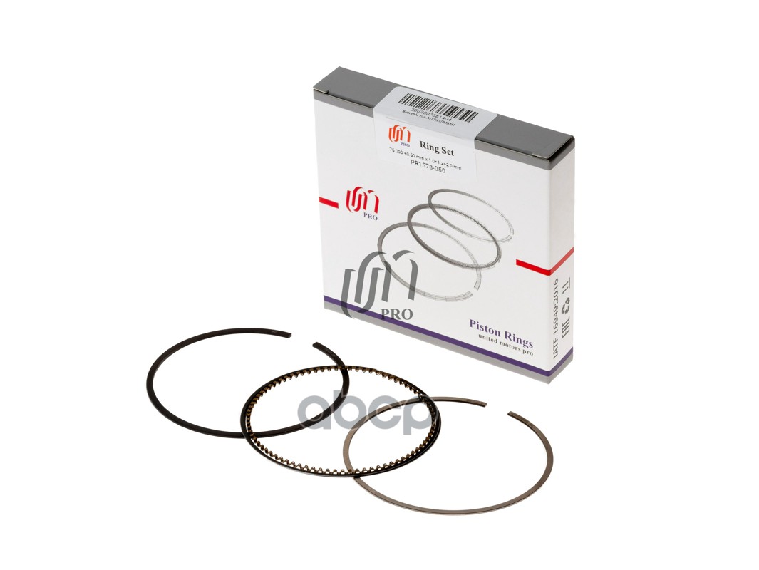 Кольца поршневые 0.50 Mitsubishi 3A92/4A92 d75.0+0.50 мм 1.0-1.2-2.0 на 1 цил. UM United Motors арт. PR1578050