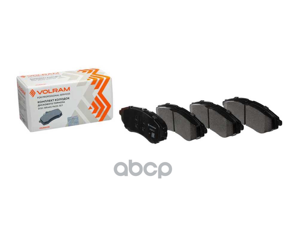 Колодки передние CHEVROLET AVEO T200 (03-), T250 (06-), дисковый тормоз, к-т 4 шт VOLRAM арт. VR26111