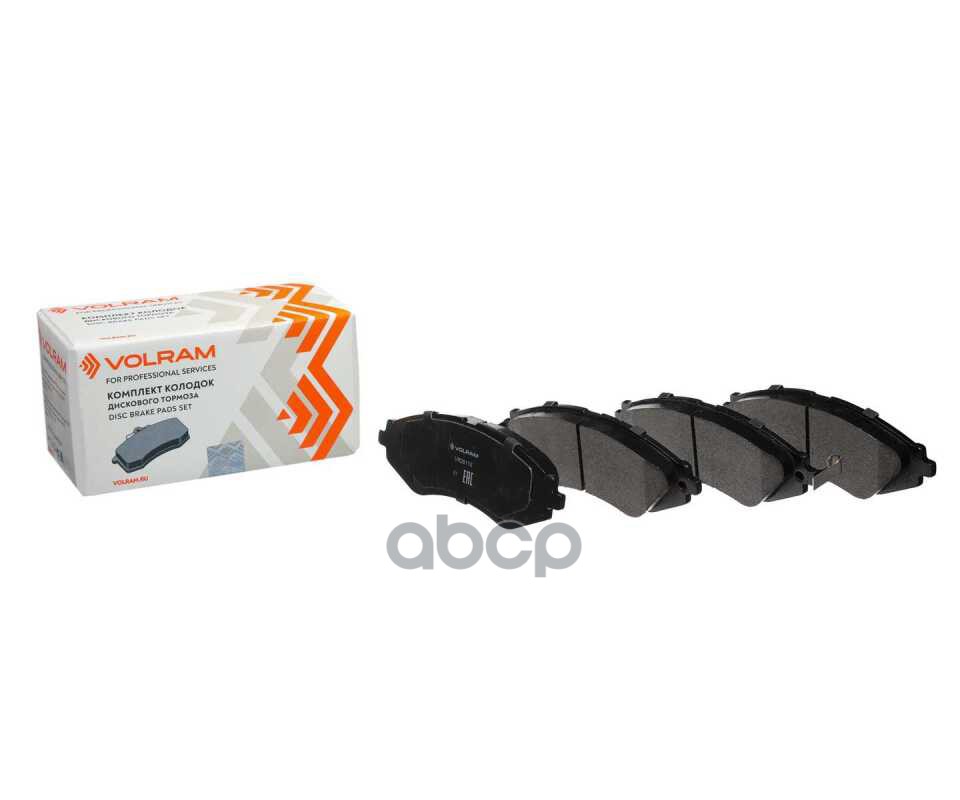 Колодки передние CHEVROLET LACETTI J200 (03-), DAEWOO LANOS (97-), дисковый тормоз, к-т 4 шт VOLRAM арт. VR26113