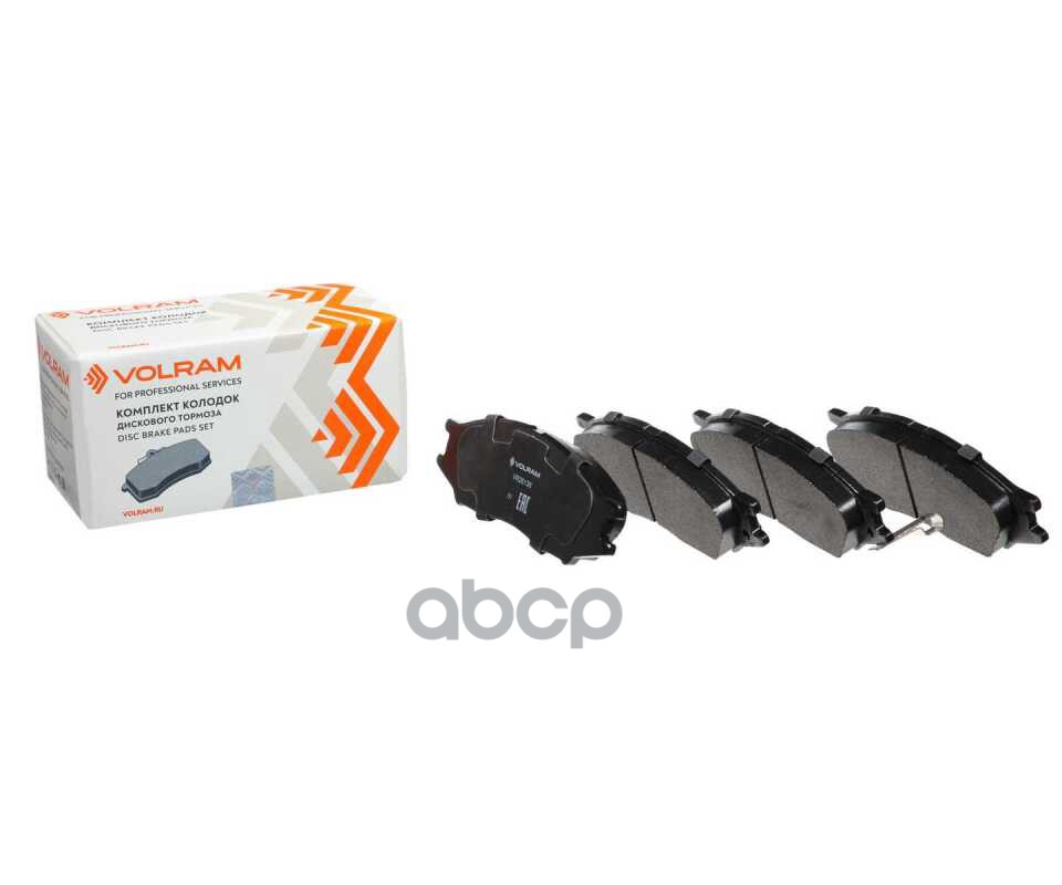Колодки передние NISSAN ALMERA B10 (06-), дисковый тормоз, к-т 4 шт VOLRAM арт. VR26136