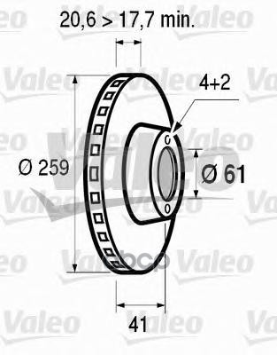Диск тормозной Valeo арт. 186208