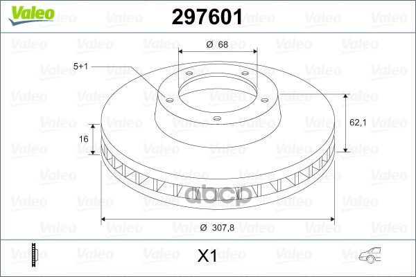 Торм.диск Зад.308x16 5 Отв. Valeo 297601 Valeo арт. 297601