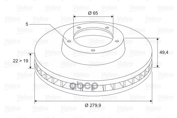 Диск Тормозной | Перед Прав/Лев | Valeo арт. 297754
