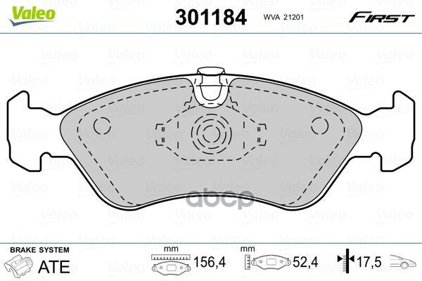 Колодки Тормозные Дисковые | Перед | Valeo арт. 301184
