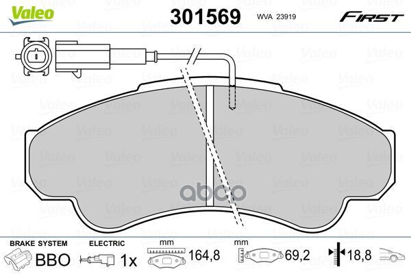 Колодки Торм. Пер.jumper/Ducato Valeo арт. 301569