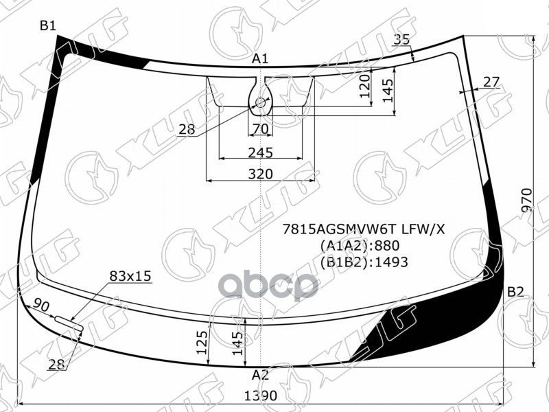 Стекло лобовое (Датчик дождя/ Круглый датчик дождя) Skoda Rapid 12-20 / Volkswagen Polo 20-22 XYG арт. 7815AGSMVW6T LFW/X
