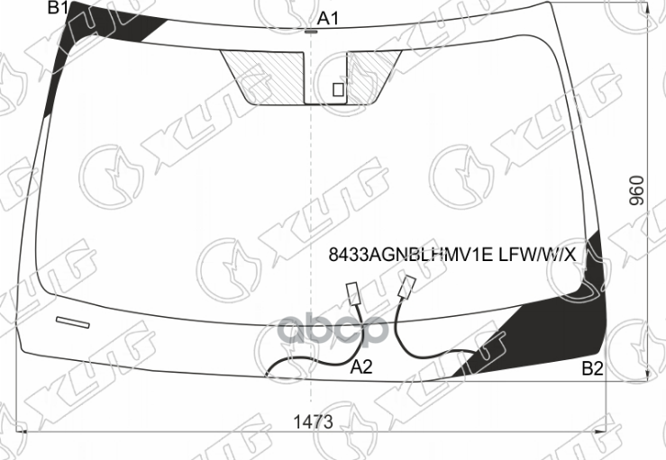 Стекло лобовое (Обогрев полный/ Датчик дождя/ Молдинг) Lexus ES 18-21 XYG арт. 8433AGNBLHMV1E LFW/W/X