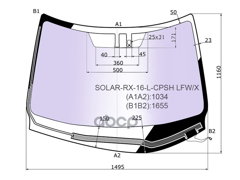 Стекло Лобовое Атермальное С Обогревом Щеток + Дд Lexus Rx 15- (Solar-X Защита От Ультрафиолета) XYG арт. SOLAR-RX-16-L-CPSH ...