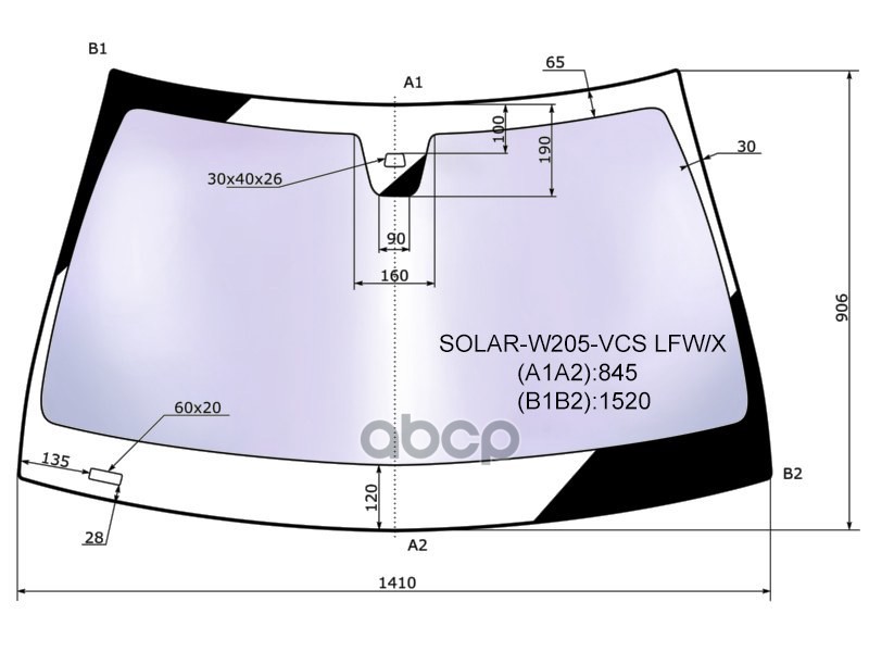 Стекло Лобовое (Атермальное/ Датчик Дождя/ Молдинг) Mercedes-Benz C-Class 13-21 XYG арт. SOLAR-W205-VCS LFW/X