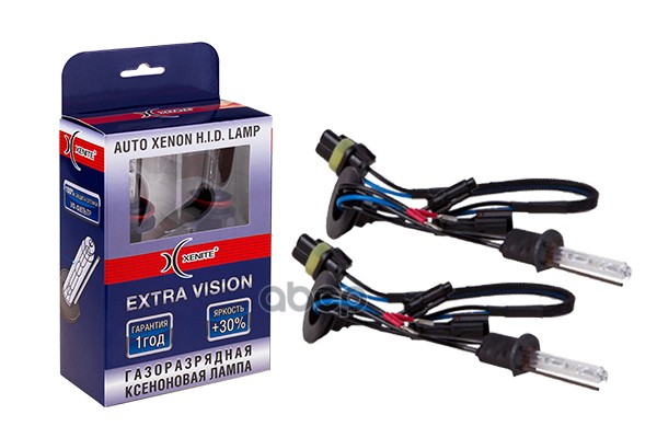 Лампа ксеноновая головного света H1 5000К Extra Vision Яркость +30% 12-24V 35W Блистер 2шт Xenite арт. 1004092