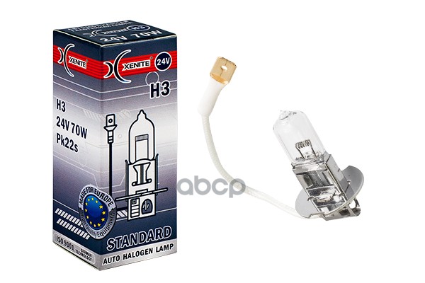 Лампа галогеновая головного света H3 PK22s 3200K Standard 24V 70W Картон 1шт Xenite арт. 1007063